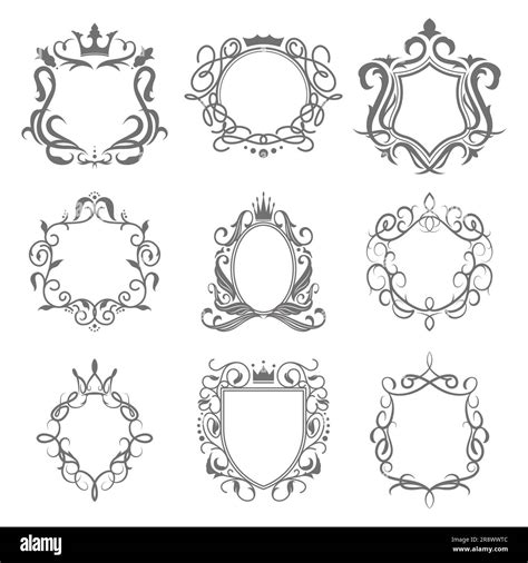 Vintage Swirled Frames Set Stock Vector Image And Art Alamy