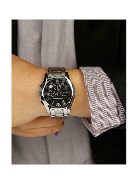 Emporio Armani Ρολόι AR0673 Χρονογράφος με Μεταλλικό Μπρασελέ σε Ασημί ...