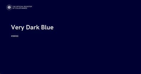 Very Dark Blue Color 000133 The Official Register Of Color Names