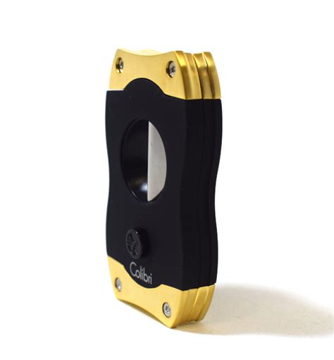 Colibri V Cut Cigar Cutter Black And Brushed Gold