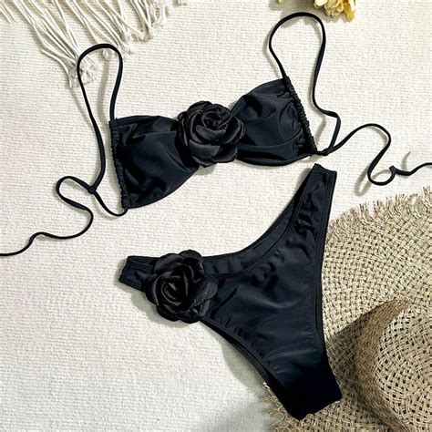 Njoeus Bikini Sets For Women Boho Floral Swimsuit Two Piece Sexy