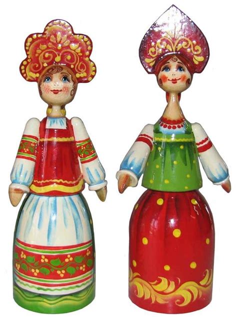 Деревянная кукла русская девушка в кокошнике 14,5 см - купить Сувенир ...