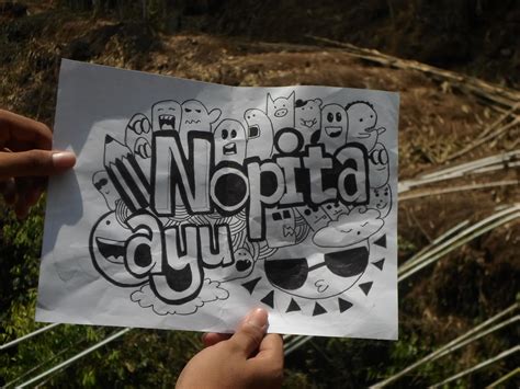 gambar panduan membuat doodle art pemula grafis media bunga buat gambar