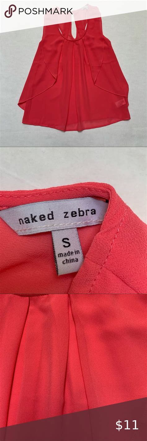 Naked Zebra Coral Sleeveless Blouse Sleeveless Blouse Sleeveless Sheer Blouse Clothes Design