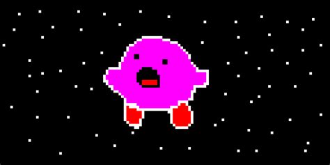 Kirb in space pixel art