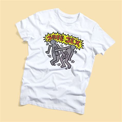 Keith Haring Shirt Safe Sex T Shirt Grey People Shirt Keith Haring Store