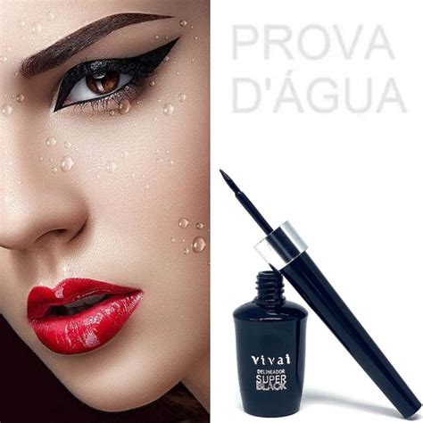 Delineador A Prova Dagua - Delineador Líquido para Olhos a Prova D´água Super Black - Vivai ...