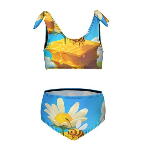Bee Daisy Flower Girl S Piece Bikini Set Beach Sport Swimsuit Swimwear Y Cm Walmart