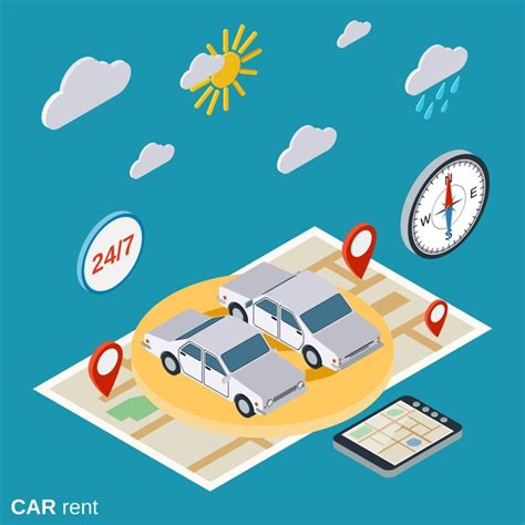 Premium Vector Car Rent Illustration