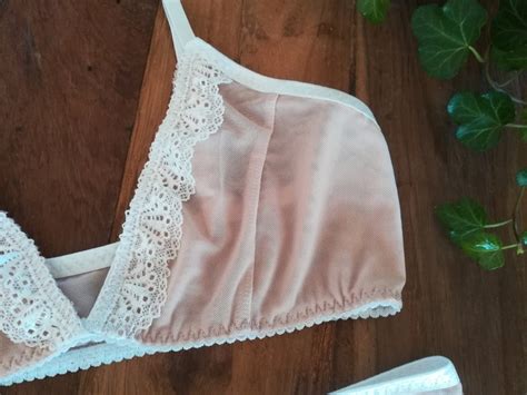 Oud Roze Lingerie Set Bohemian Wedding Lingerie Vintage Style Bralette Etsy Nederland