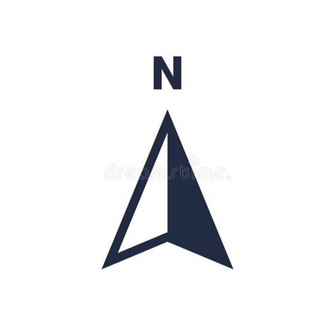 North Arrow Icon N Direction Vector Point Symbol Stock Vector