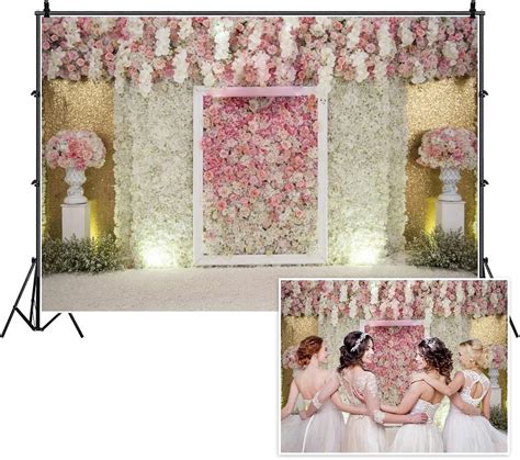 Amazon Yeele X Ft D Wedding Floral Wall Backdrops Pink White