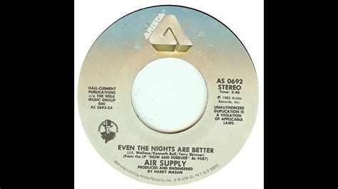 Even The Nights Are Better Air Supply YouTube