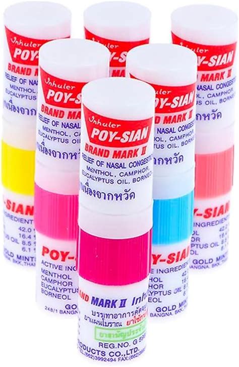 POY-SIAN Mark II Menthol Aromatherapy Nasal Inhaler Essential Oils ...