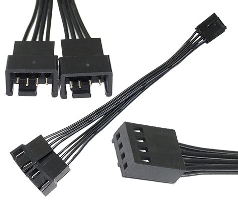 Dahsha 4 To 2 X 4 Pin Computer Case Pwm Fan Y Splitter Adapter Cable 5