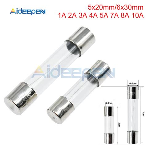 100 шт 250V 5x20mm 6x30mm быстро выдувные стеклянные трубки ...