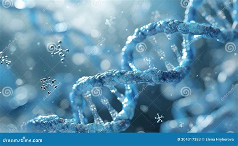 Digital Illustration Of Blue Dna Strands With Abstract Background Stock Image Image Of Macro