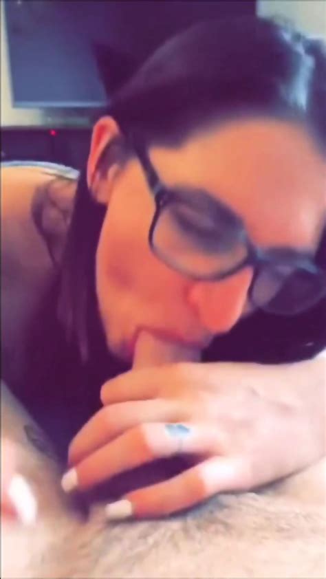 Amazing GLASSES BLOWJOB Finish Cumshot At Cum Swallow Brunette Home Made Honey