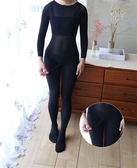 Men 200D Velvet Lingerie Stretchy Full BodyStocking Unitard Bodysuit Anti Hook EBay