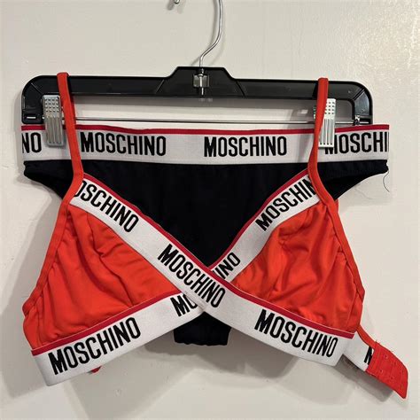 Moschino Red And Black Bikini Depop