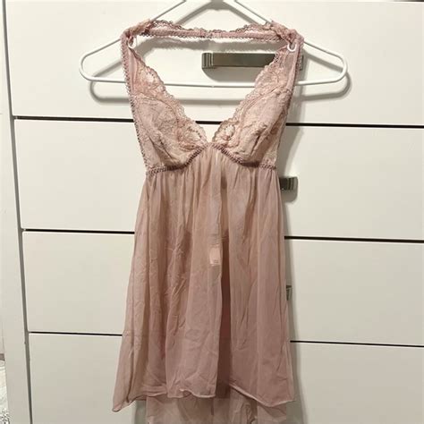 Victoria S Secret Intimates Sleepwear Victorias Secret Pale Pink Sheer Babydoll Lingerie