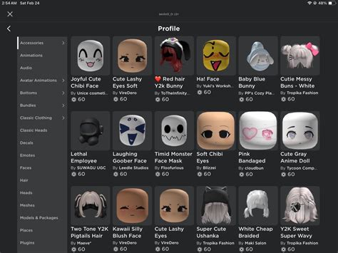 Headface Accessories Seem To Be At Least 60 Robux Now Instead Of 50