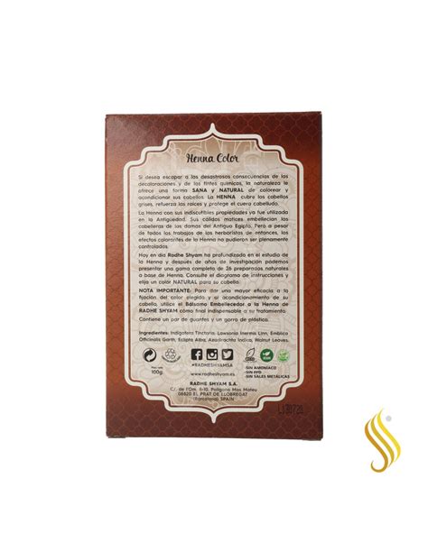 Radhe Shyam Henna En Polvo Castaño Medio 100G