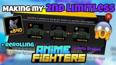 Making My 2nd LIMITLESS SECRET Anime Fighters Simulator YouTube