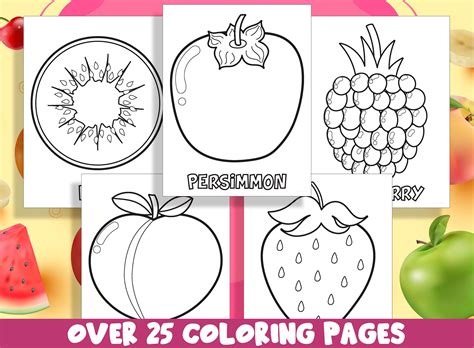Fruit Coloring Pages, 25 Printable Fruit Coloring Pages for Preschool ...