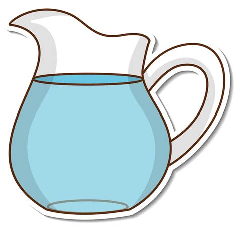 Jarra De Pegatina De Agua Sobre Fondo Blanco Vector Gratis Pitcher