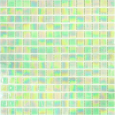 Apollo Tile Nacreous In X In Glossy Lime Green Glass Mosaic