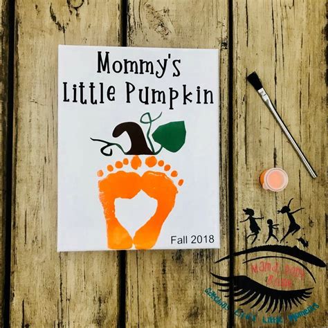 Mommys Little Pumpkin Fall Halloween Toddler Footprint Art Baby