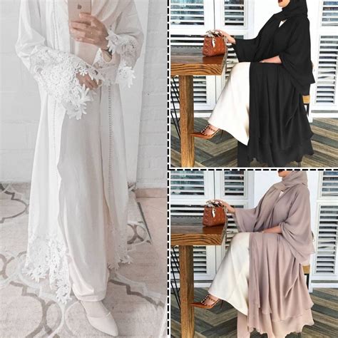 Ready Stock Malaysia Jubahabaya White Design Abaya Putih Lace Arab