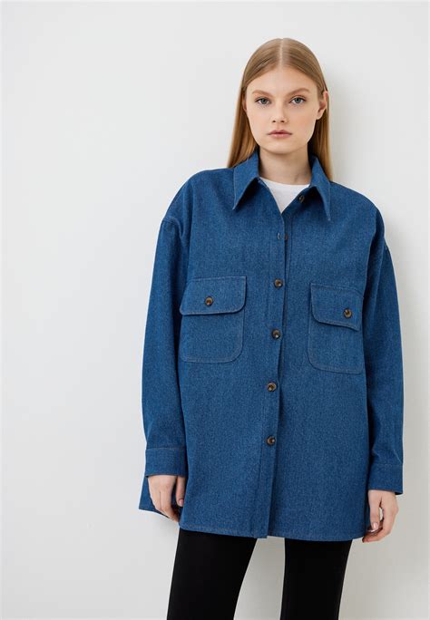 Рубашка джинсовая Thestama, цвет: синий, MP002XW0DEFJ — купить в ...