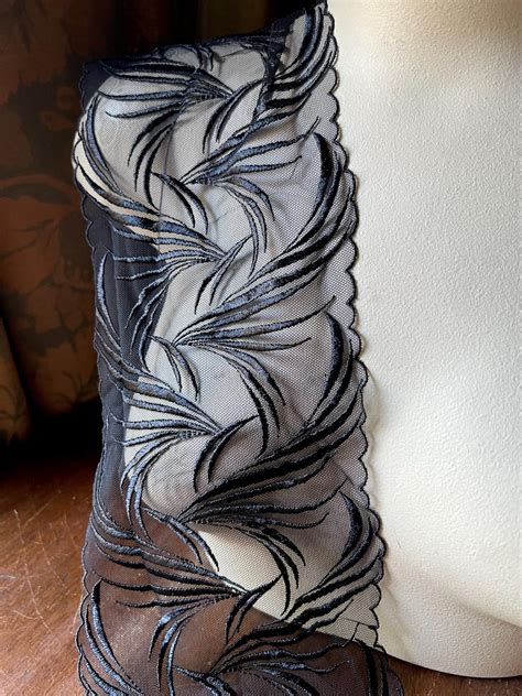 Black Lace Embroidered Lace For Lingerie Garments CL 6099 Etsy