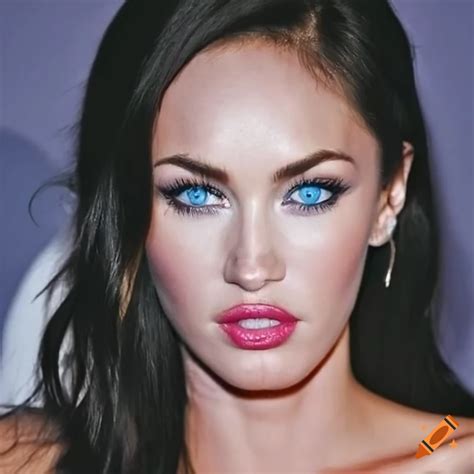 Portrait Of Megan Fox And Miley Cyrus With Blue Eyes On Craiyon