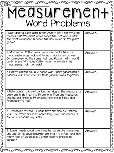 Measurement Activities For Nd Grade