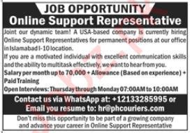 Online Support Representative Jobs Job Advertisement Pakistan