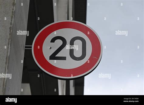 Cologne, Germany. 11th May, 2023. Traffic sign 20 km. the Permitted ...