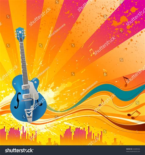 Guitar Musical Background Stock Vector Royalty Free 32689426