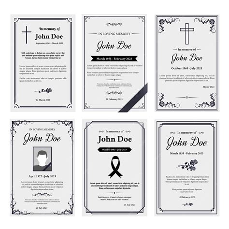 Diseño de tarjeta de obituario de condolencias En memoria amorosa de la
