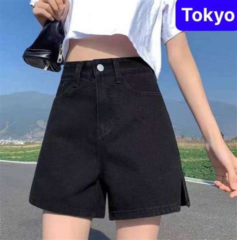 QUẦN SHORT SỌT JEAN LỬNG KIỂU NGỐ NỮ CHẤT BÒ XANH ĐEN RÁCH MÉP NHẬT BẢN LƯNG CAO NÂNG MÔNG HOT