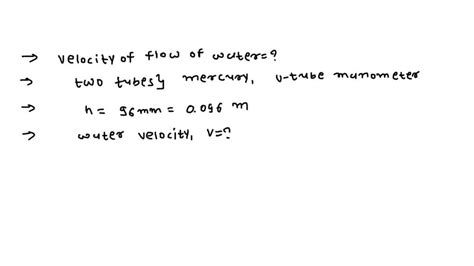 Solved A Pitot Static Tube Is Used To Measure The Velocity Of A Flow