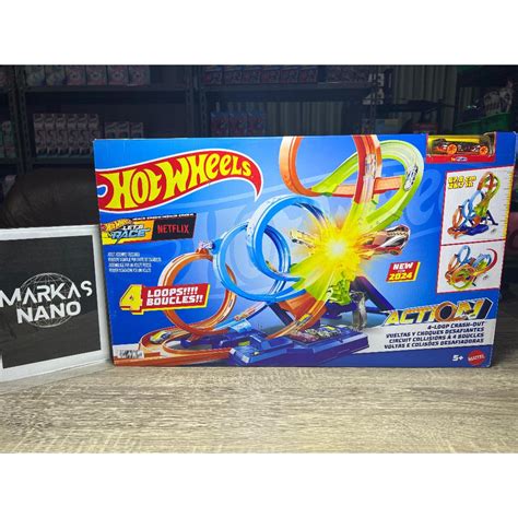 Jual Hot Wheels Hotwheels Action Loop Crash Out Track Set With Motorized Booster Original