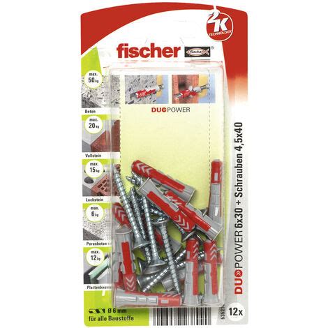 FISCHER Universaldübel Duopower 6x30 S K (12 Stk)