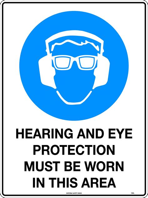 Hearing Protection Must Be Worn Mandatory Safety Sign