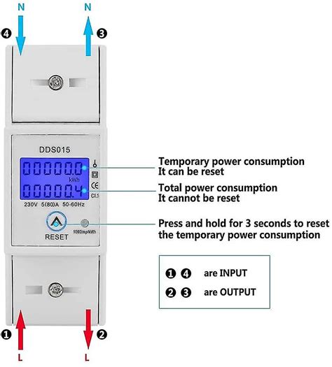 A V Hz Single Phase Energy Meter Lcd Backlight Single Phase