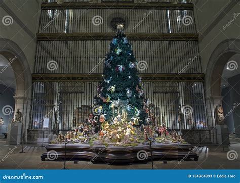 Christmas Tree At Medieval Sculpture Hall Inside Metropolitan Museum Of