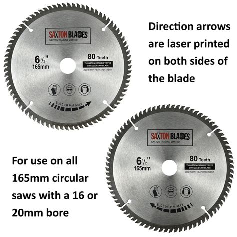 TCT Circular Blade 165mm X 80T Saxton Blades