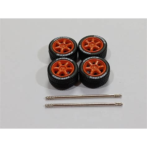 Hot Wheels Rodas C Pneus Borracha Custom Raios Orange Shopee Brasil